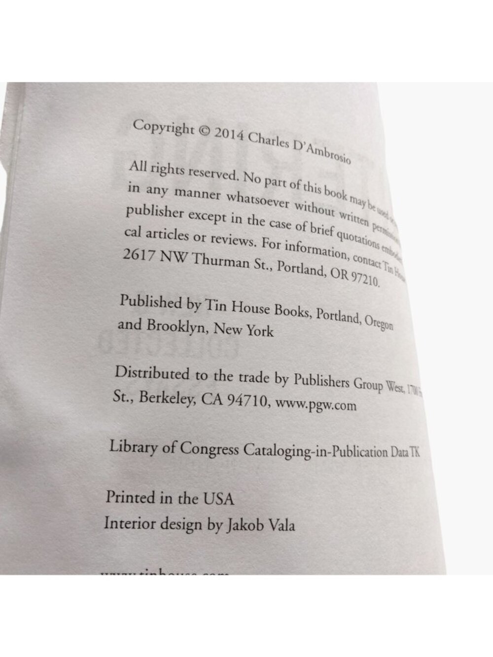 Loitering New Collected Essays Charles D Ambrosio Paperback Book Advance Copy - Picture 3 of 3